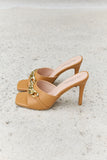 Gilded Elegance: Link Chain Mule Heels